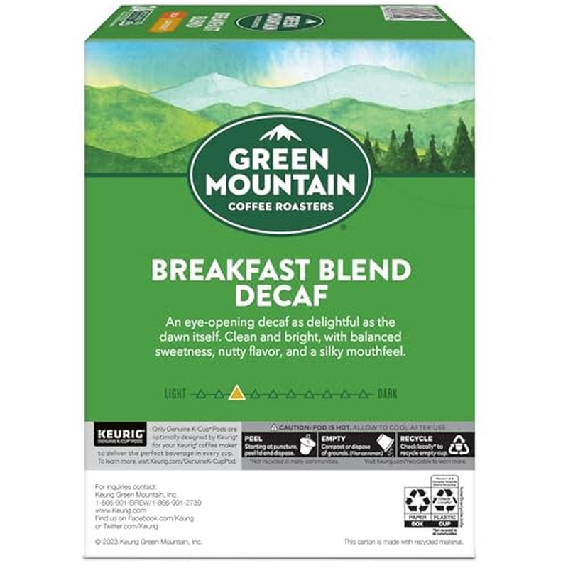 Green Mountain Coffee Roasters Breakfast Blend Decaf Coffee, Keurig Si