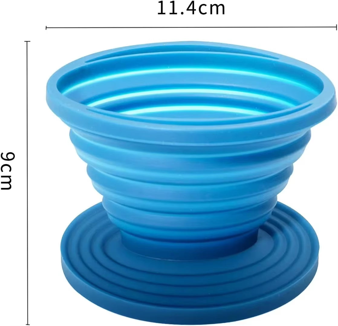 Collapsible Coffee Filter Rubber Coffee Maker Reusable Portable Camping Coffee Dripper for Hiking, Camping, Home, Office