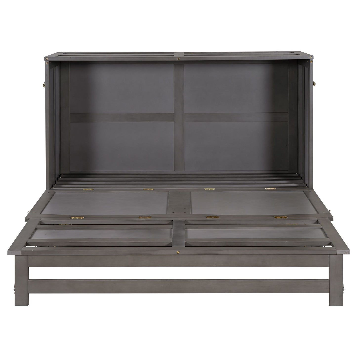 Queen Size Murphy Bed with Built-In Charging Station, Antique Grey