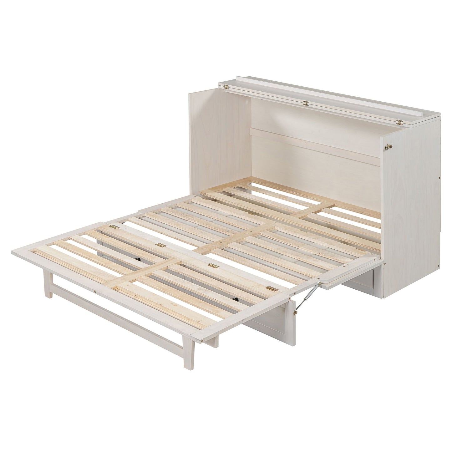 Queen Size Murphy Bed with Large Drawers & USB Ports