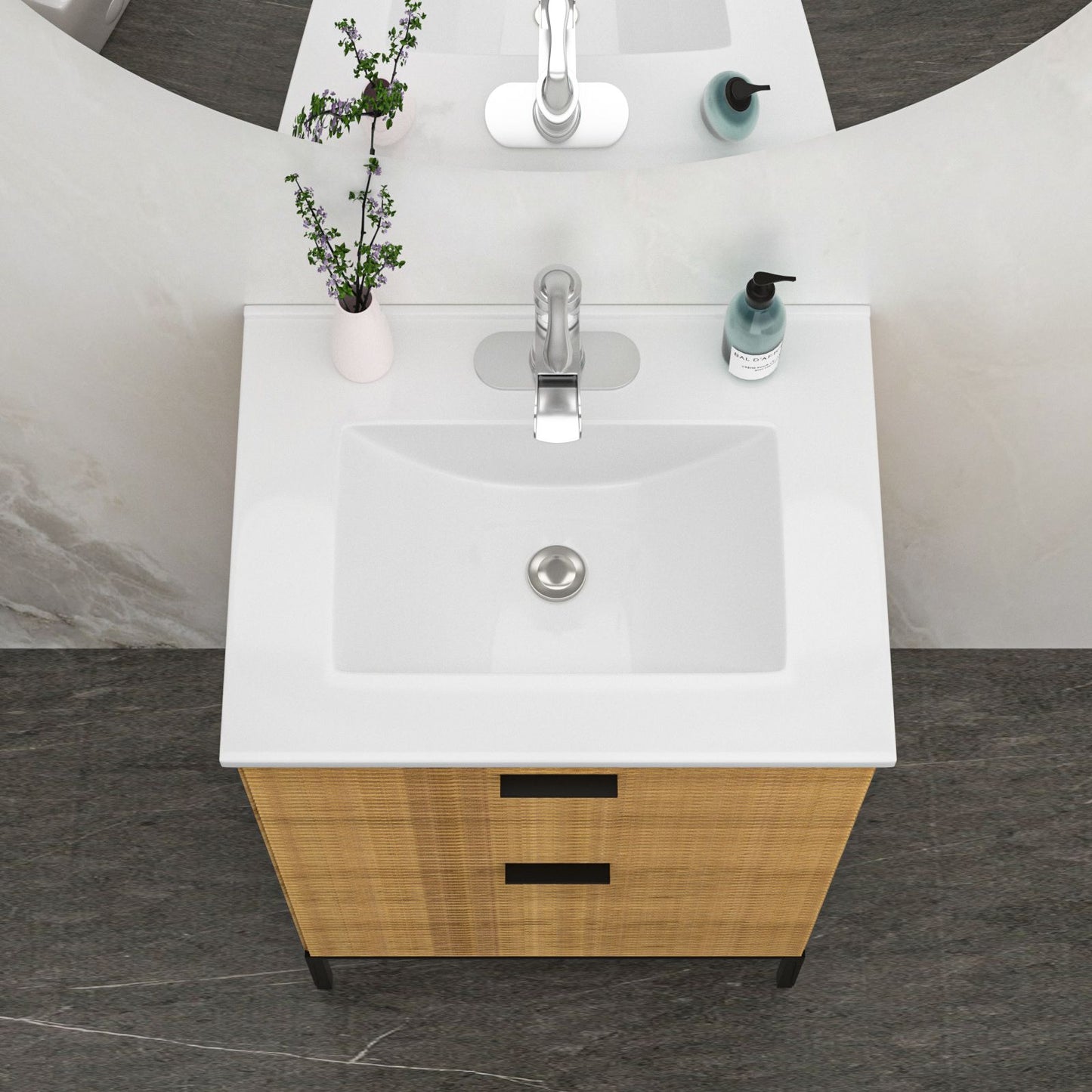24"x18" White Rectangular Single Vanity Top