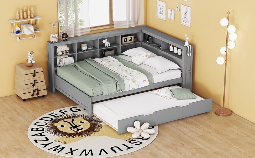 Wooden Full Size DayBed with Twin Size Trundle