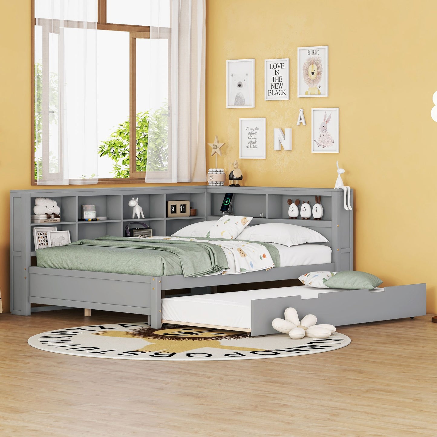 Wooden Full Size DayBed with Twin Size Trundle