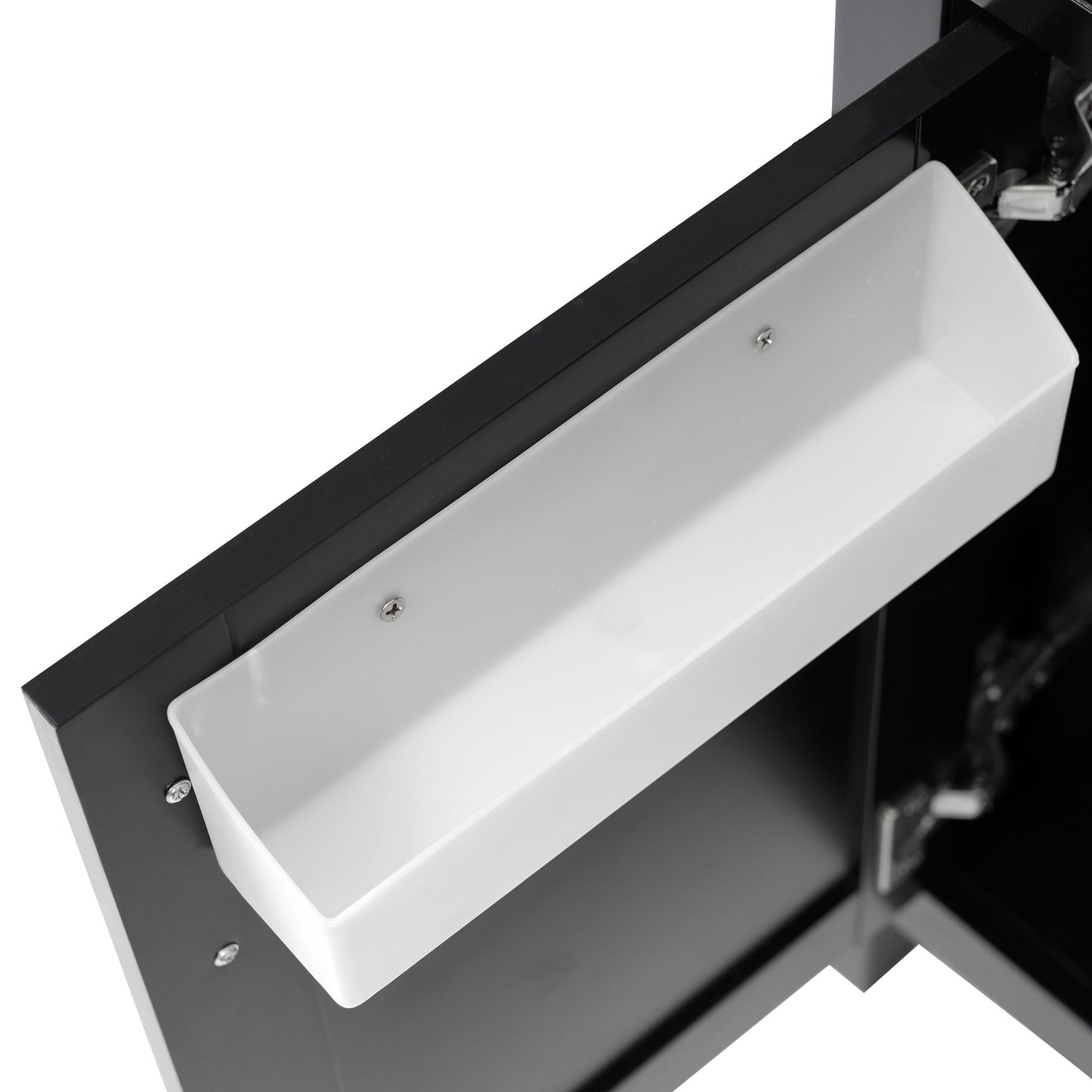30-Inch Bathroom Vanity with Ceramic Sink and Ample Storage, Black