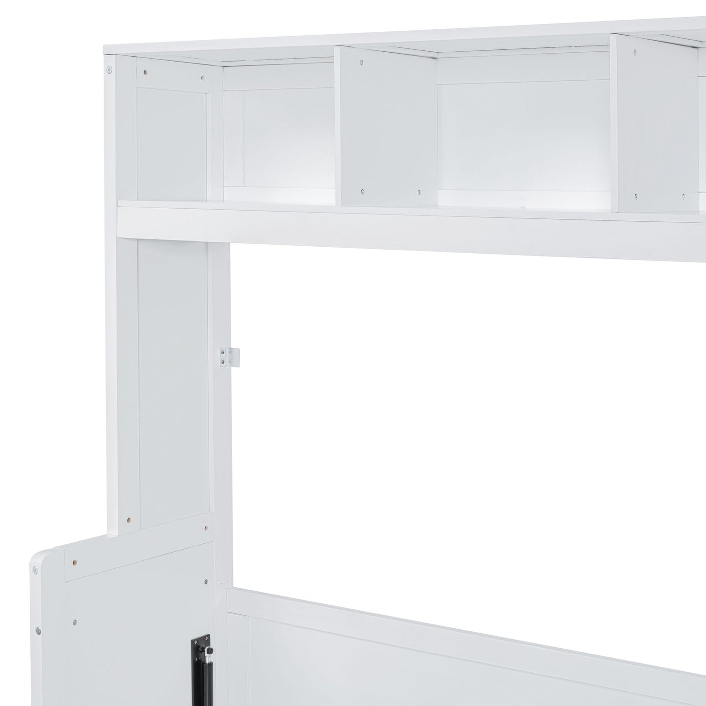 Full Size Murphy Bed Wall Bed with Closet and Drawers,White