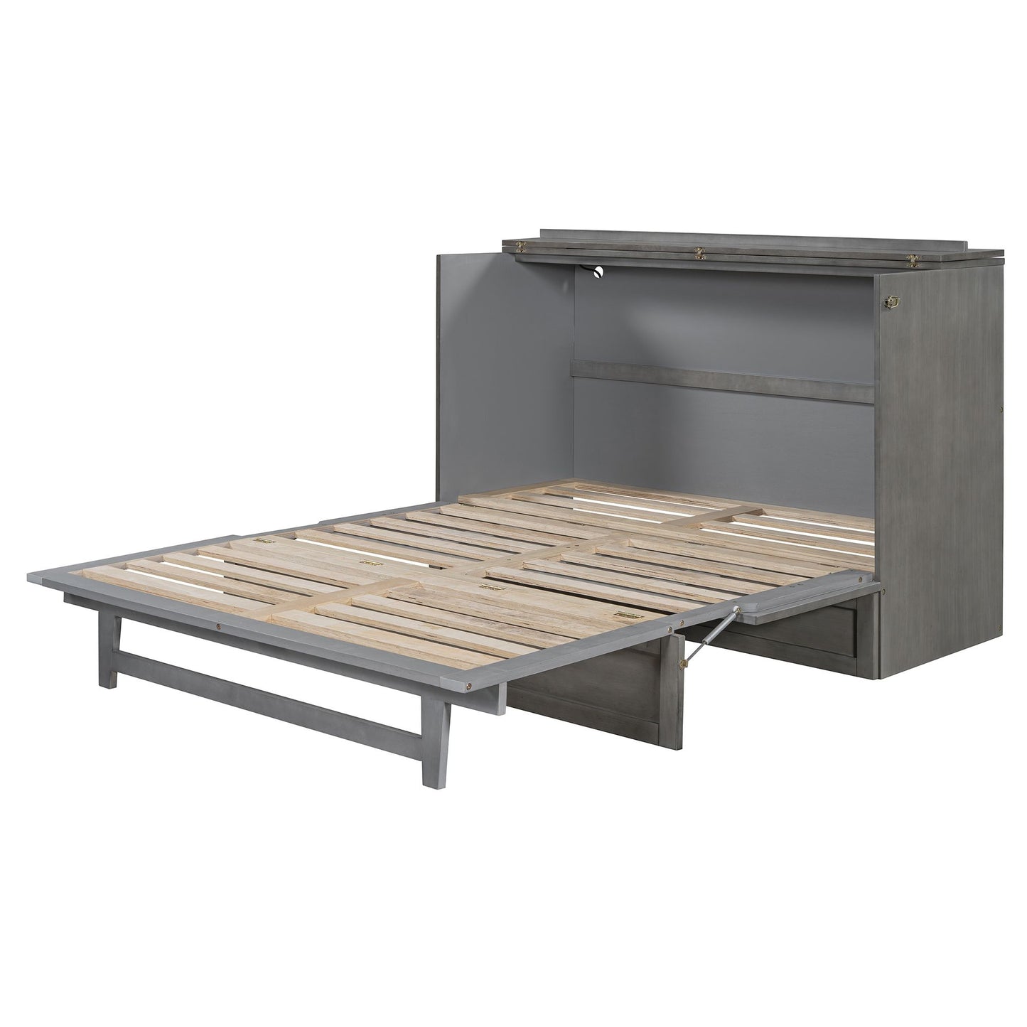 Queen Size Murphy Bed with Large Drawers & USB Ports