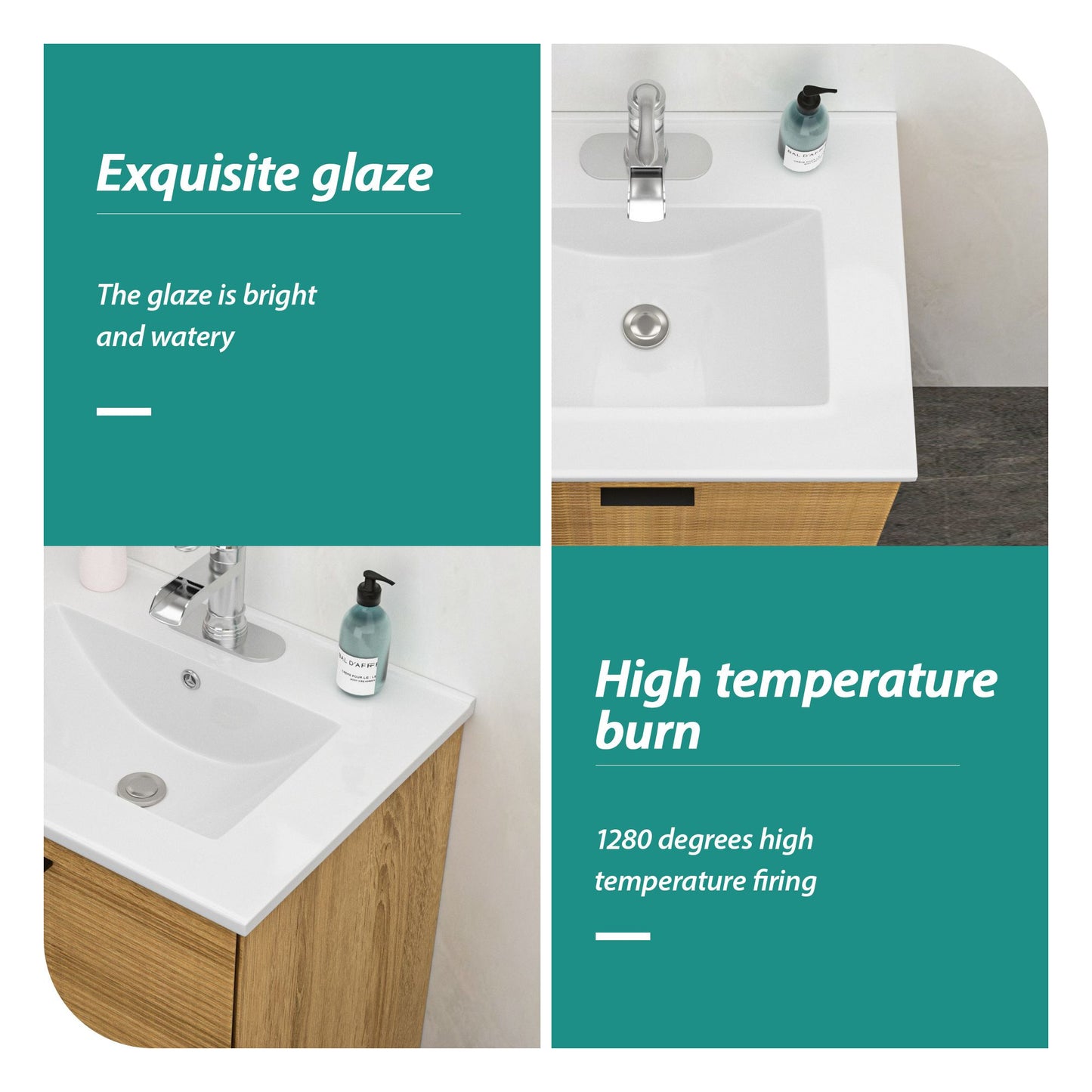 24"x18" White Rectangular Single Vanity Top