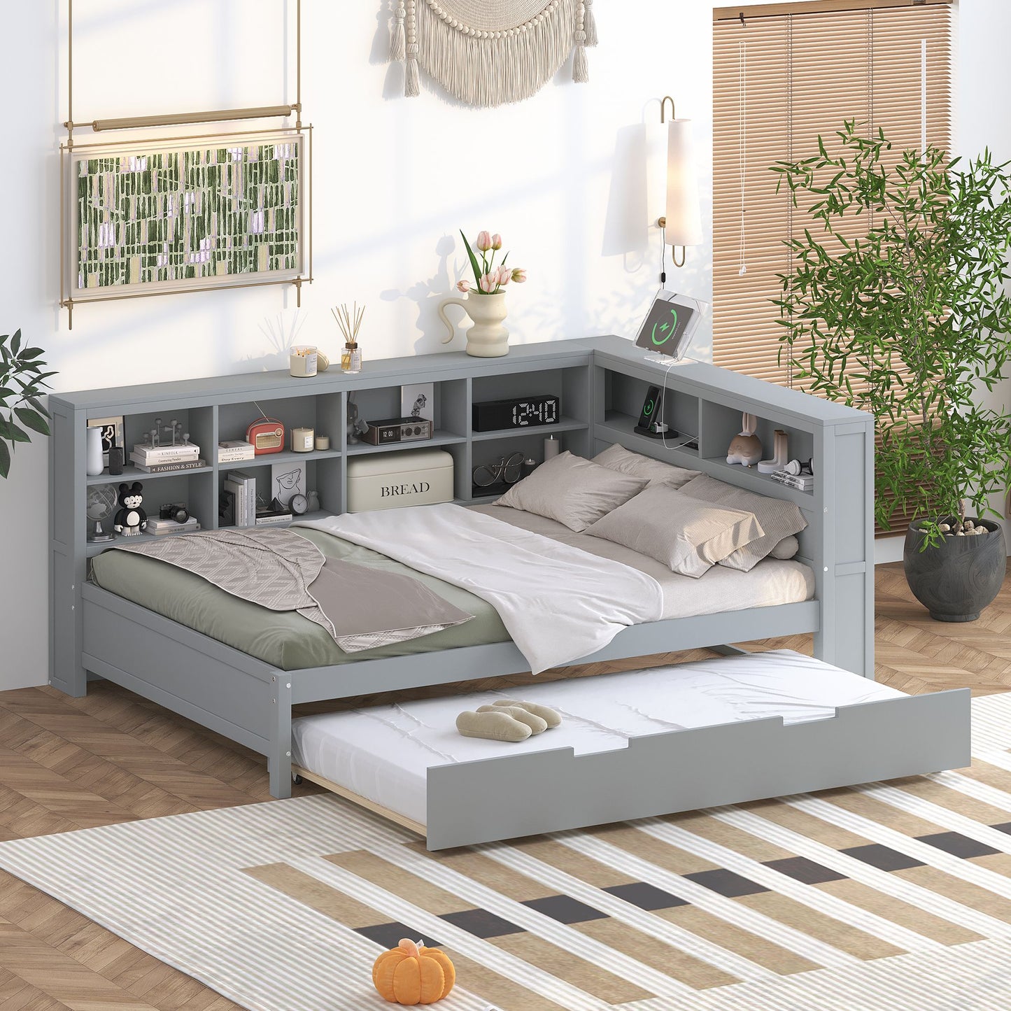 Wooden Full Size DayBed with Twin Size Trundle