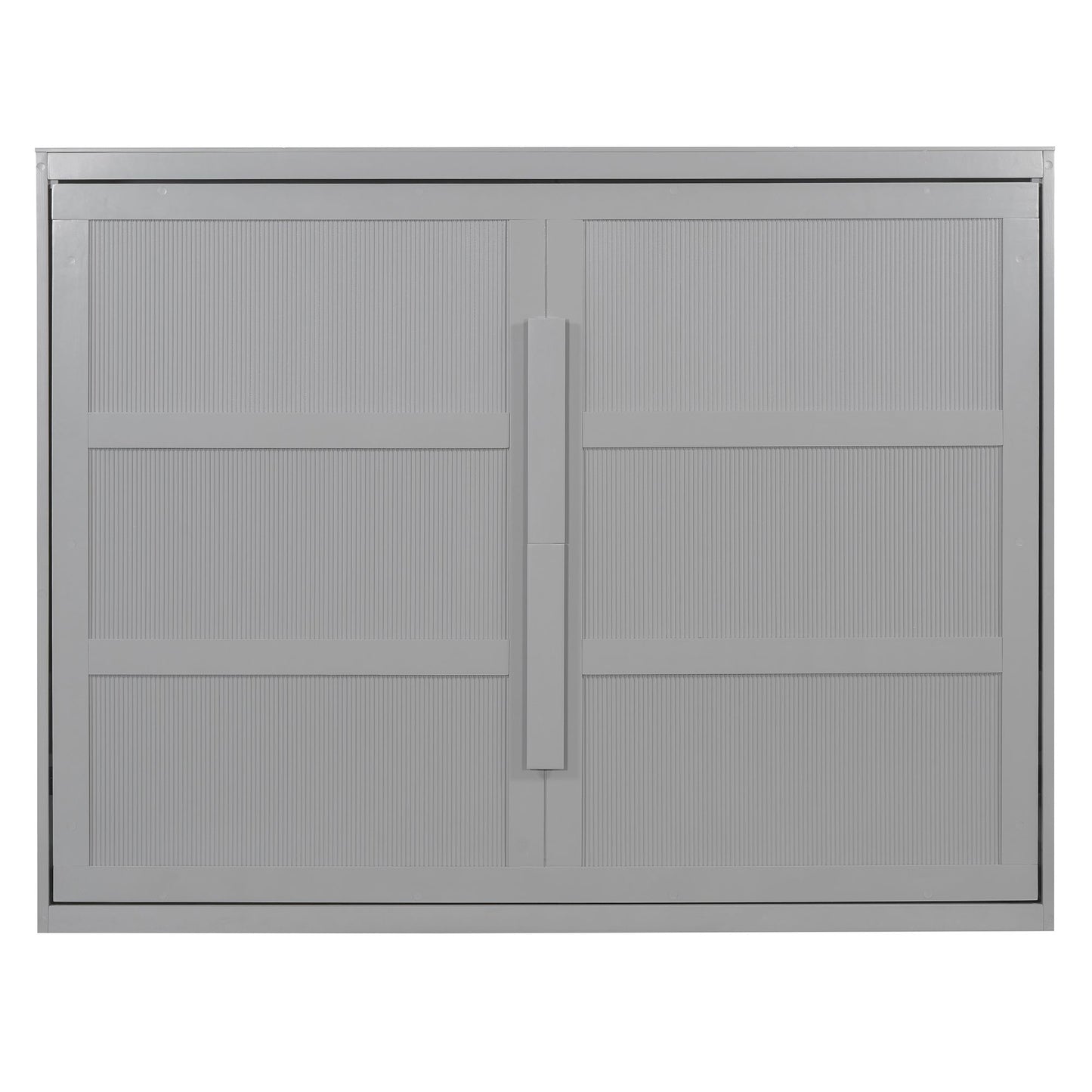 Queen Size Murphy Bed Wall Bed Modern design with LED Lights,Gray