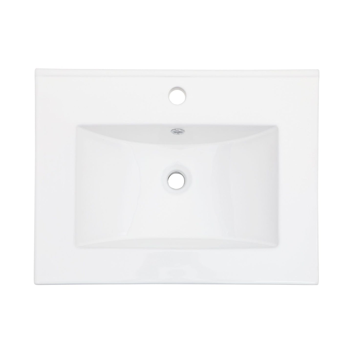 24"x18" White Rectangular Single Vanity Top