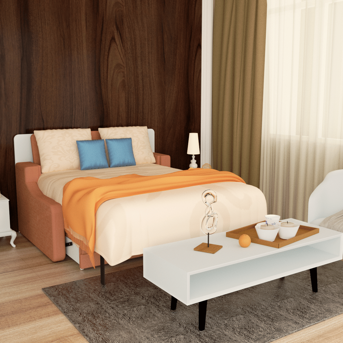 Morden Design Vertical Murphy Bed with Sofa