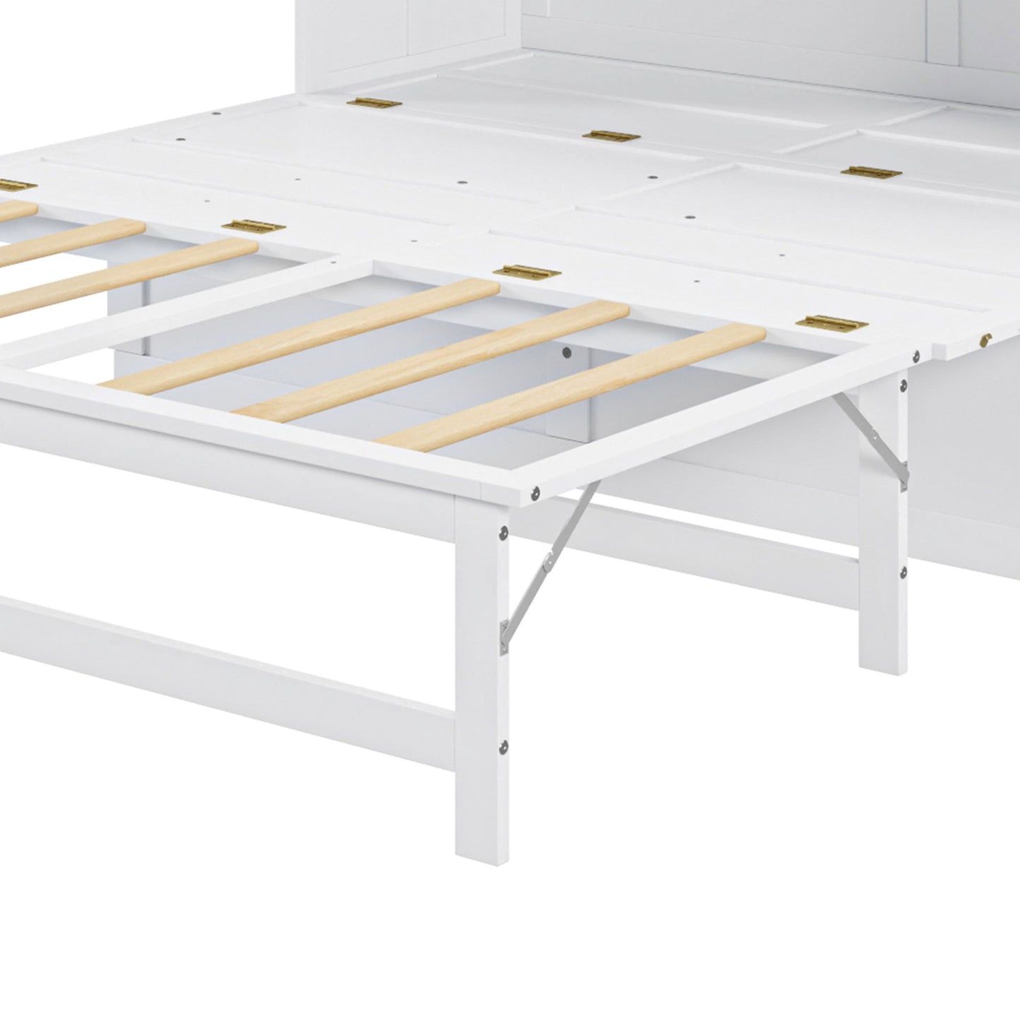 Queen Size Murphy Bed with Built-In Charging Station and a Shelf