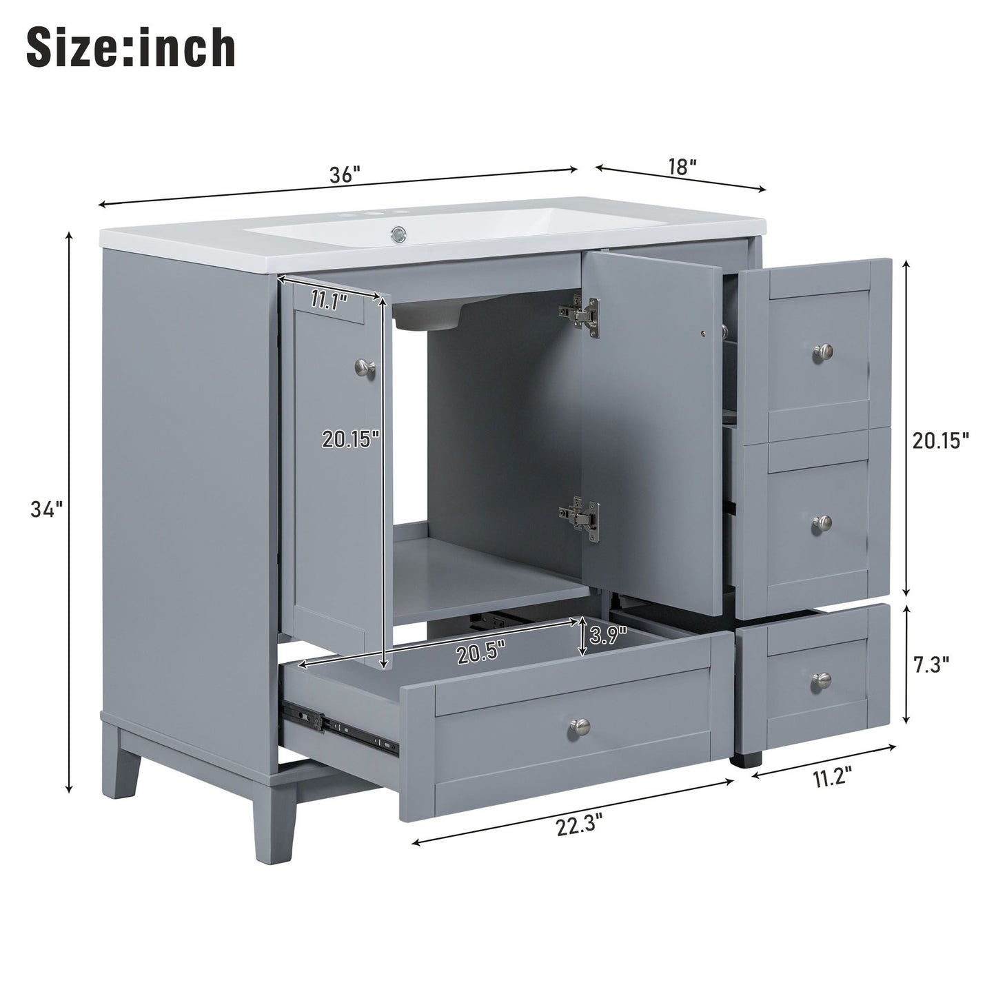 36 Inch Modern Bathroom Vanity
