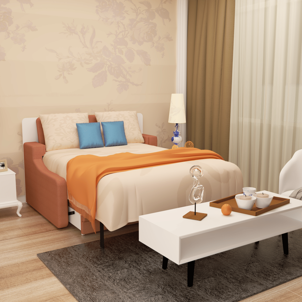 Morden Design Vertical Murphy Bed with Sofa