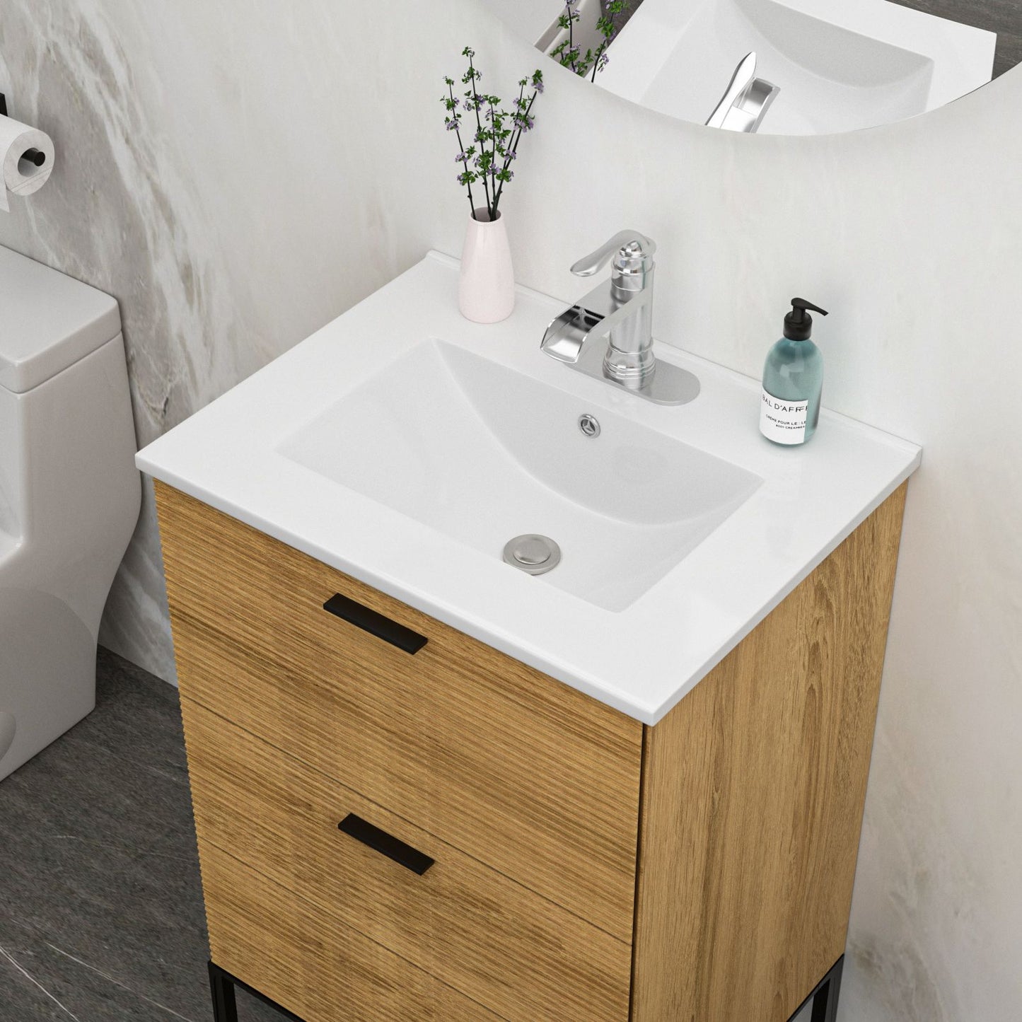 24"x18" White Rectangular Single Vanity Top