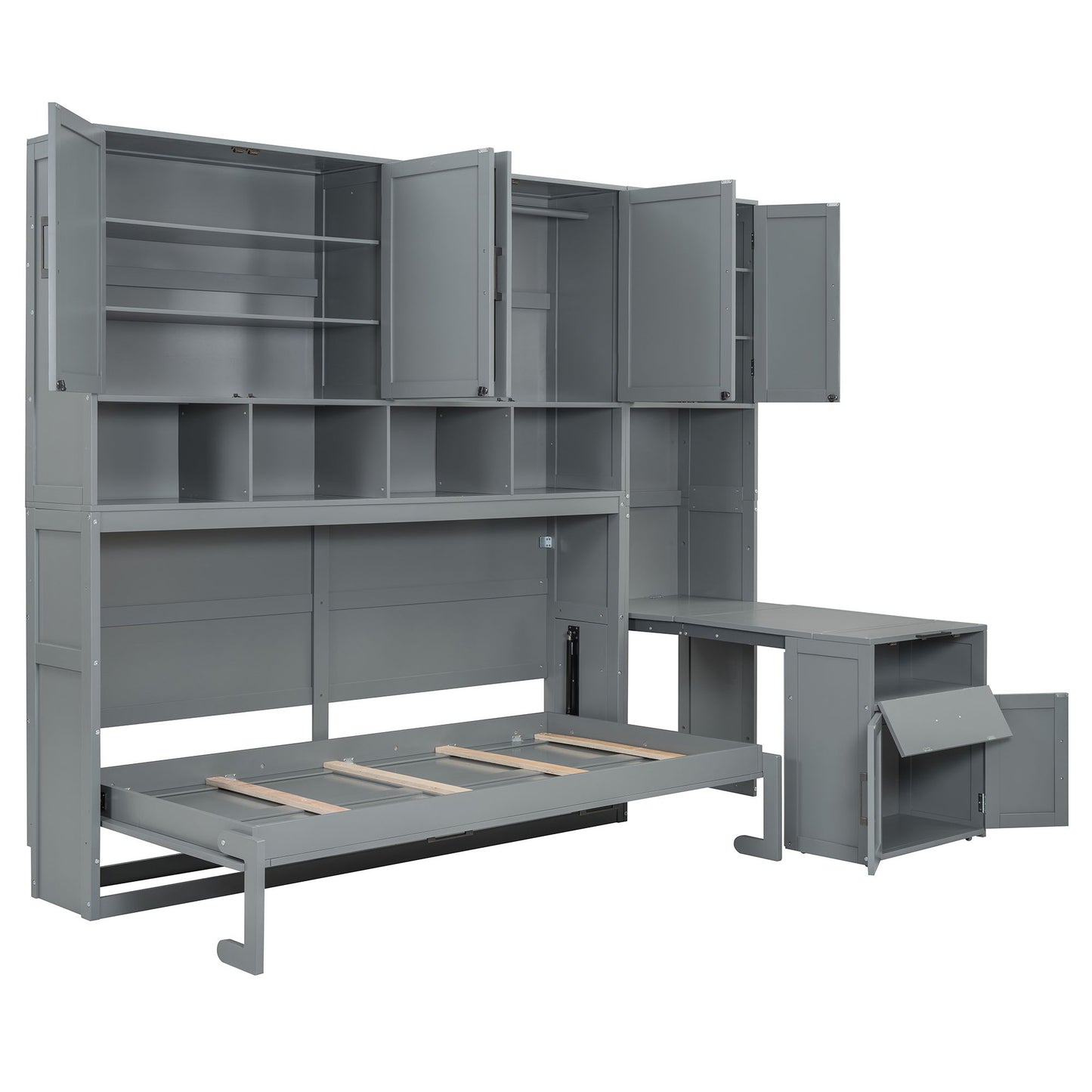 Twin Size Murphy Bed Wall Bed with Closet