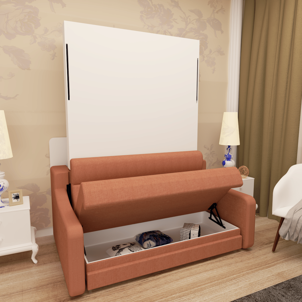 Morden Design Vertical Murphy Bed with Sofa