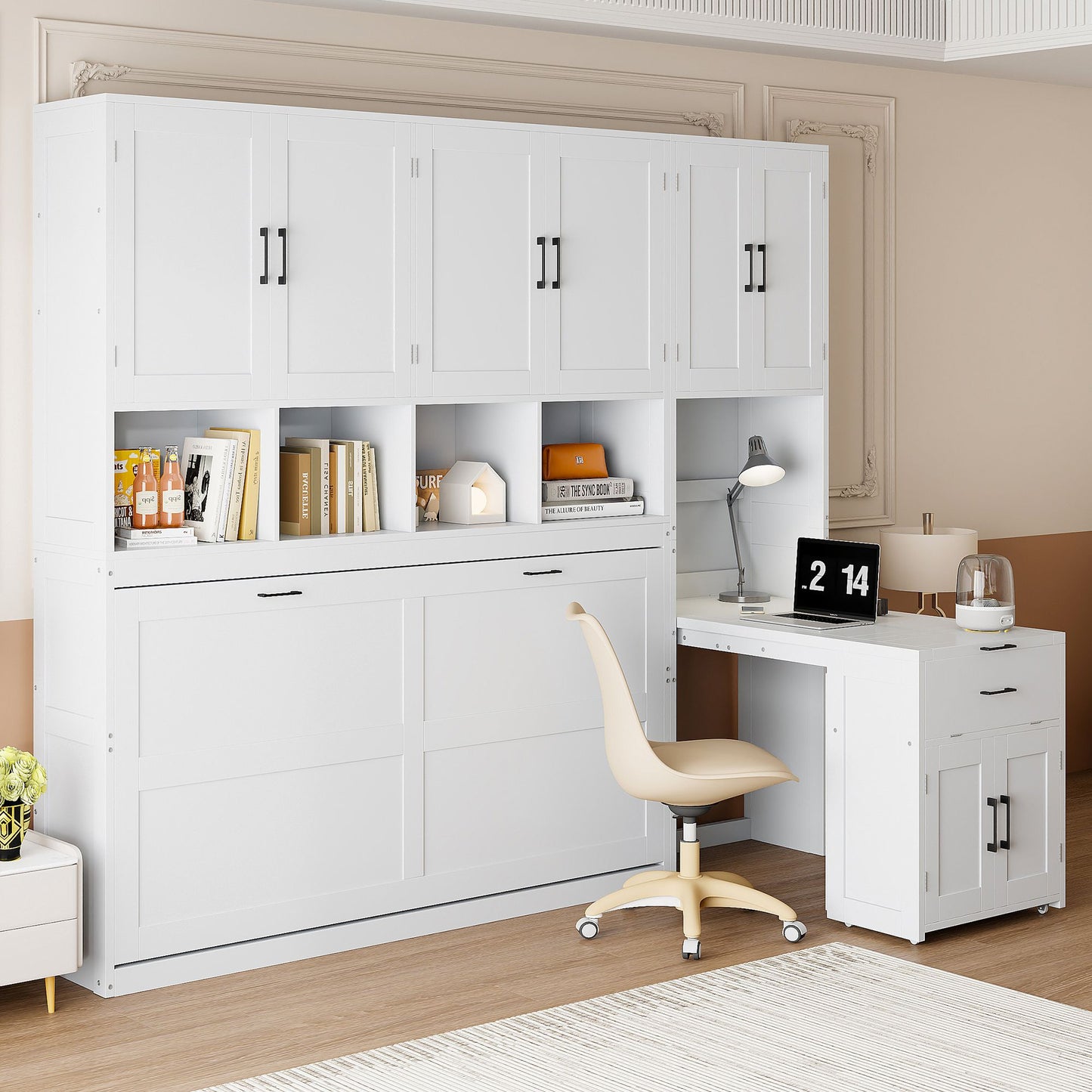 Twin Size Murphy Bed Wall Bed with Closet