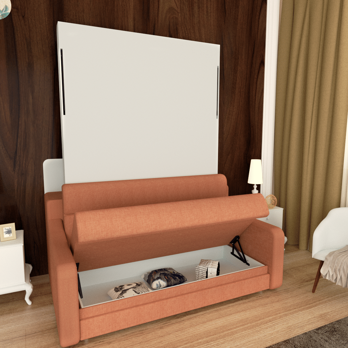 Morden Design Vertical Murphy Bed with Sofa