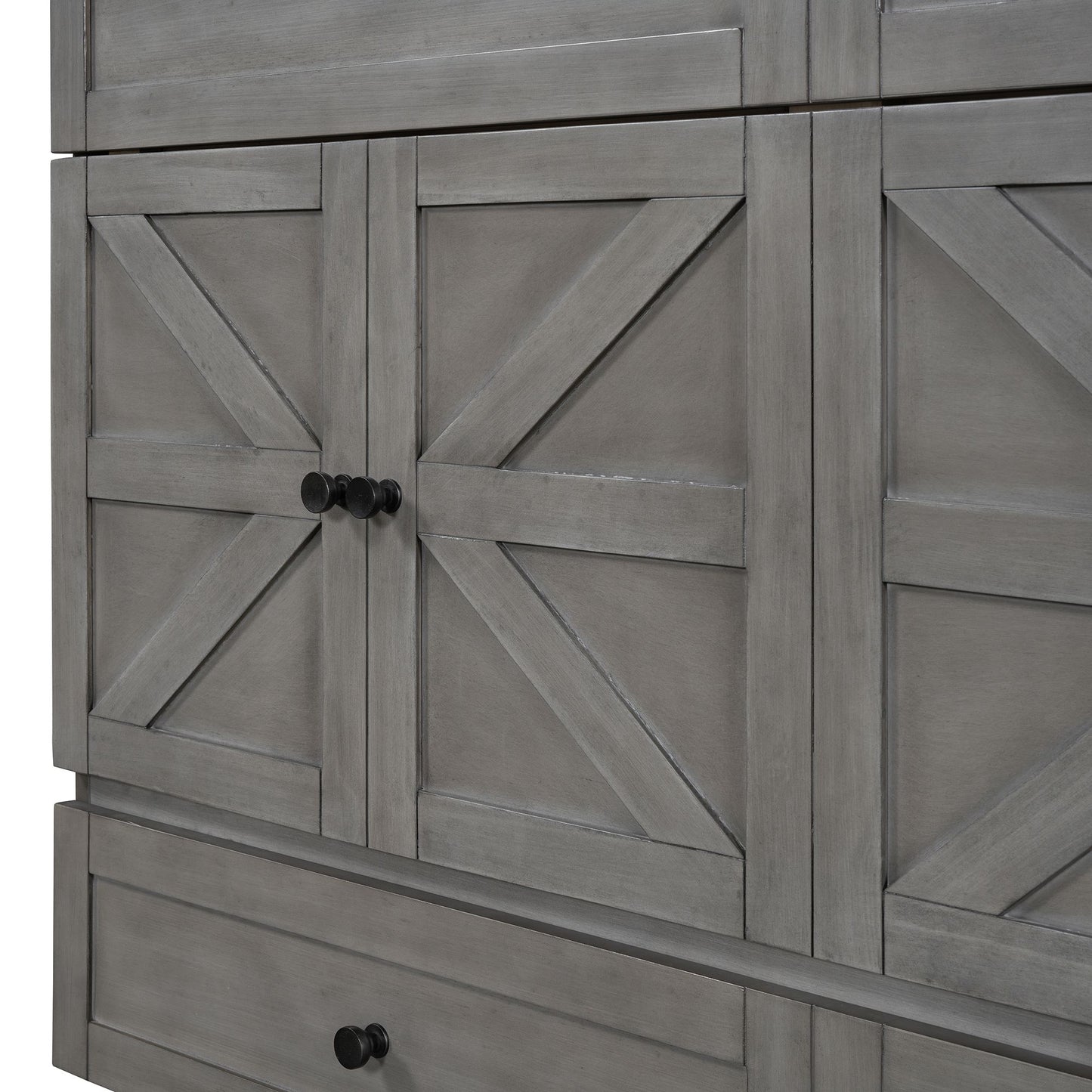 Queen Size Murphy Bed with Large Drawers & USB Ports
