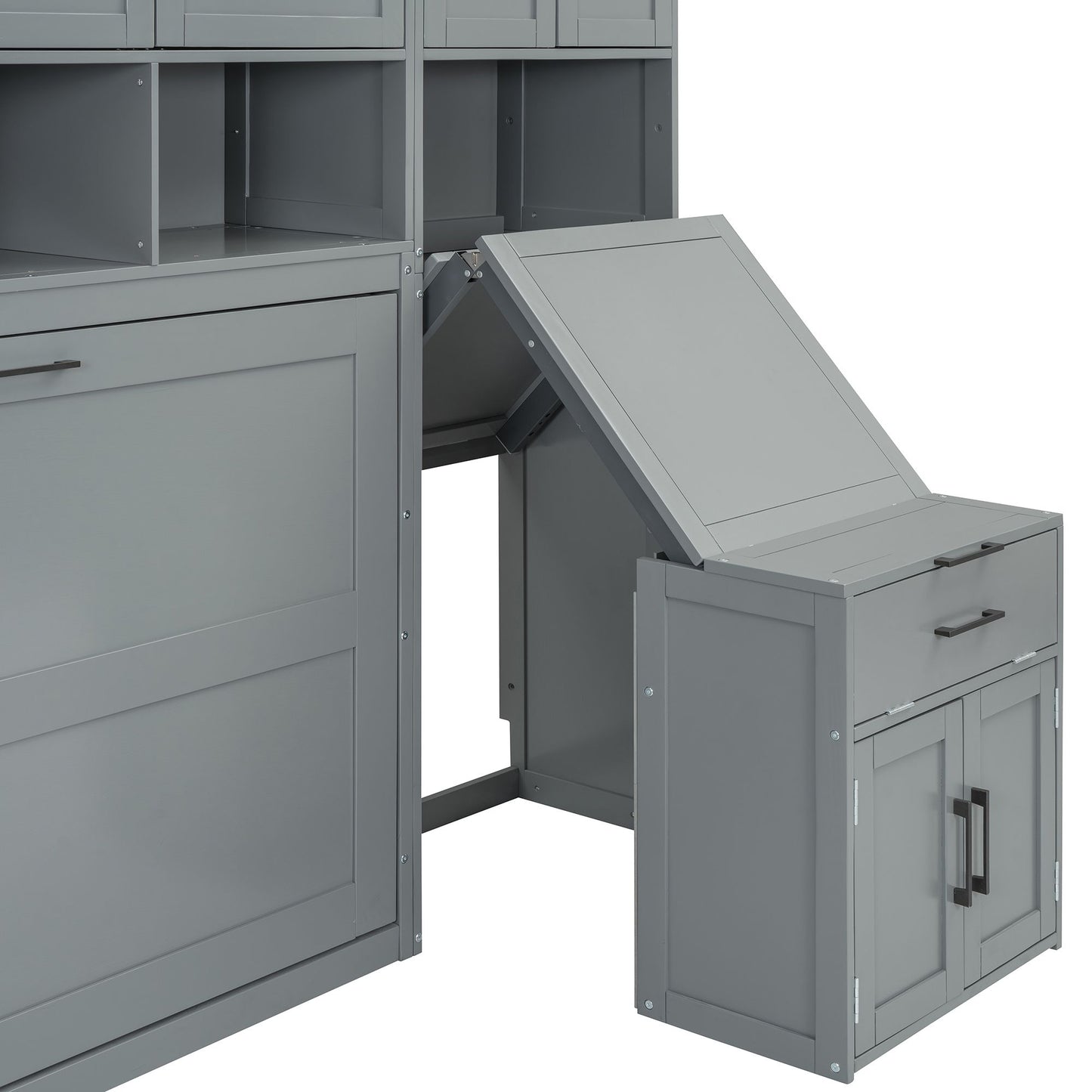 Twin Size Murphy Bed Wall Bed with Closet