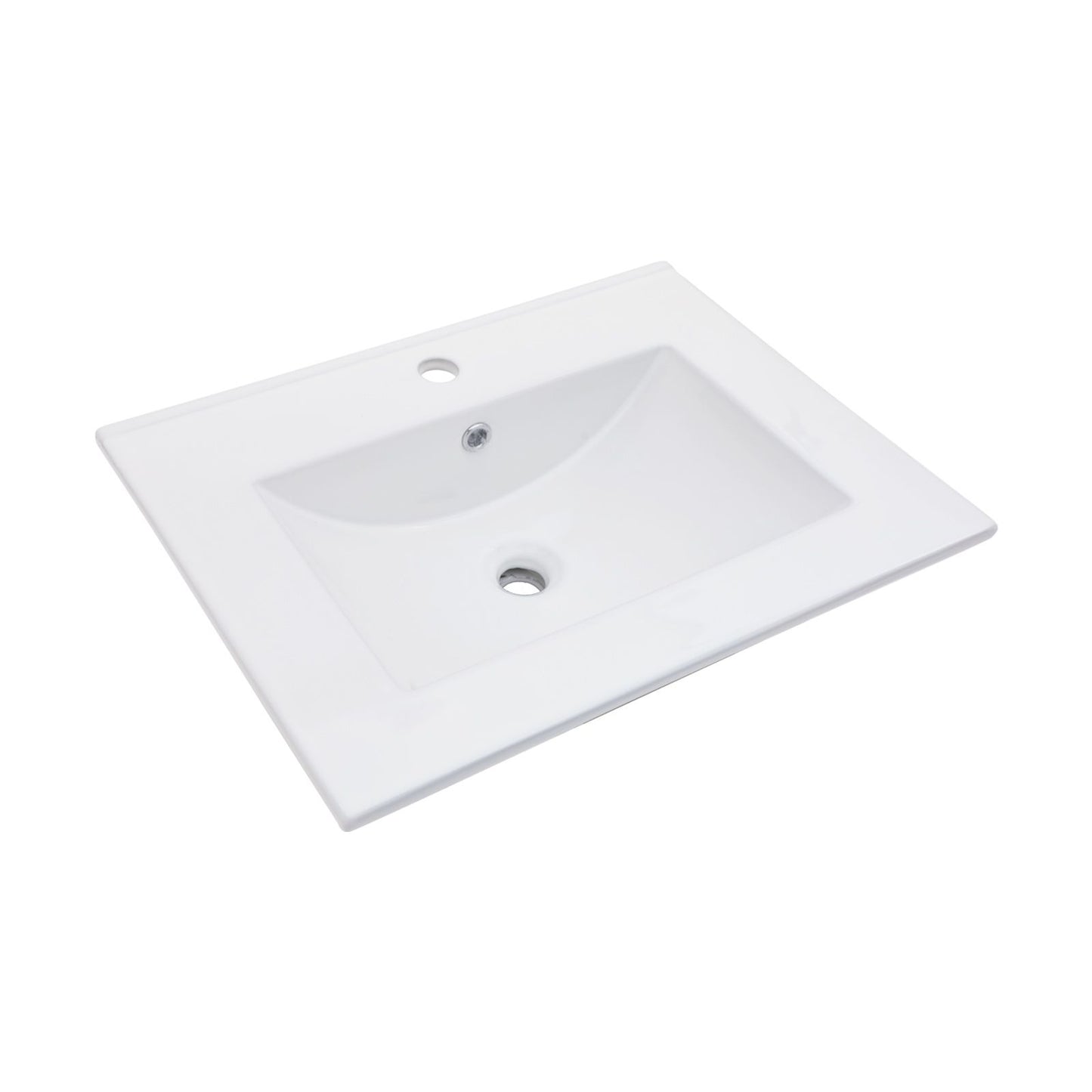 24"x18" White Rectangular Single Vanity Top