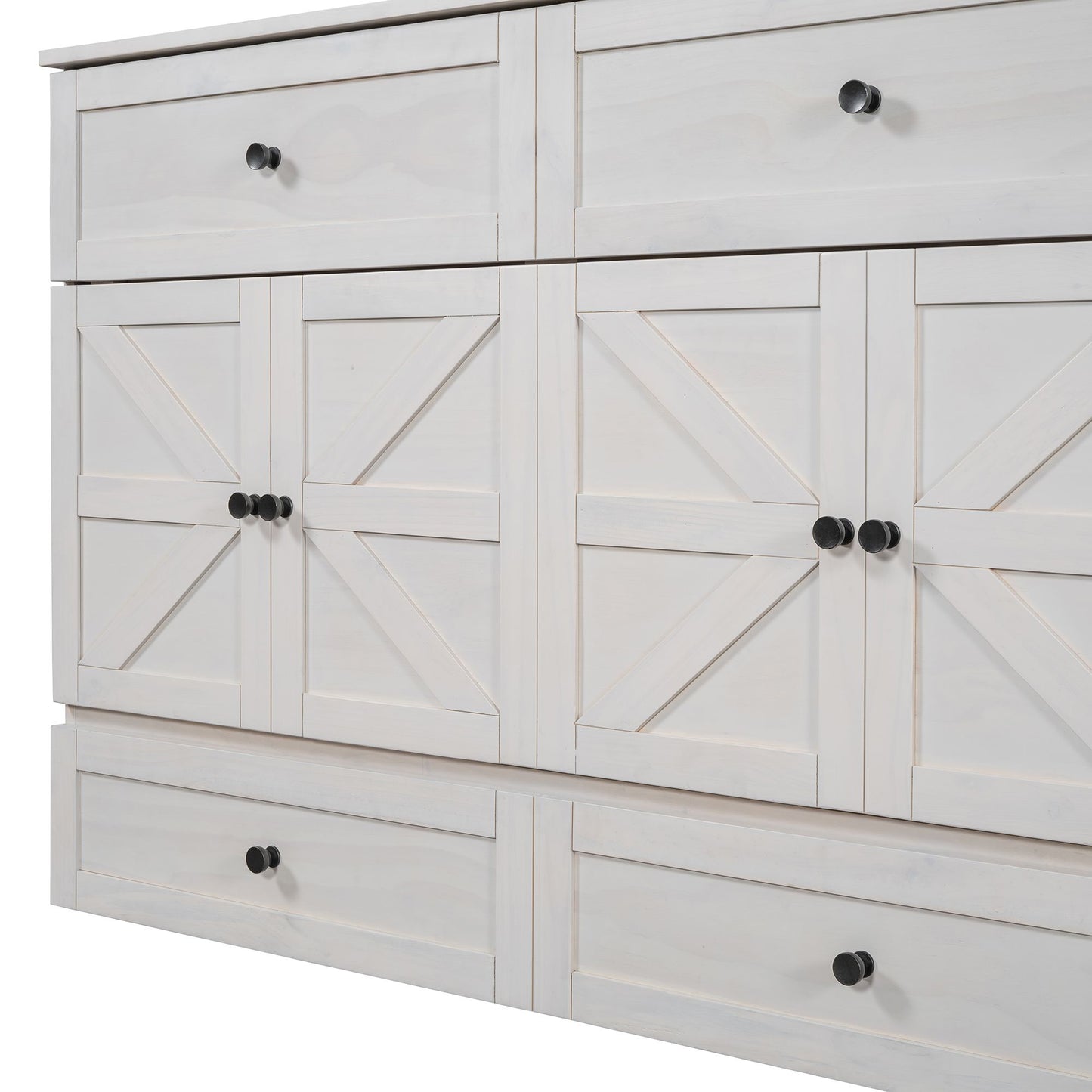 Queen Size Murphy Bed with Large Drawers & USB Ports