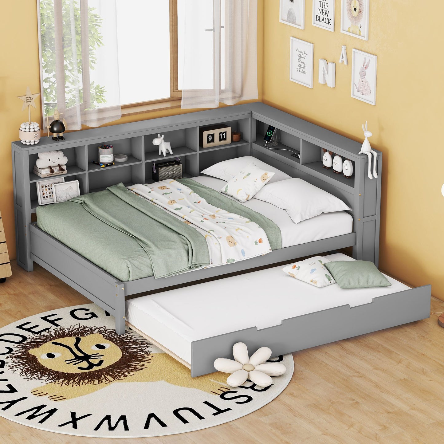 Wooden Full Size DayBed with Twin Size Trundle