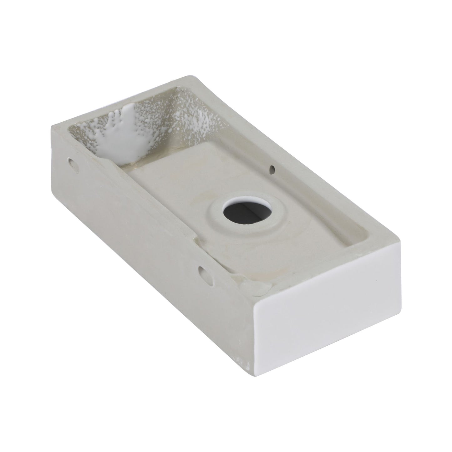 14.57x7.28 Inch White Ceramic Rectangle Wall Mount Bathroom Sink