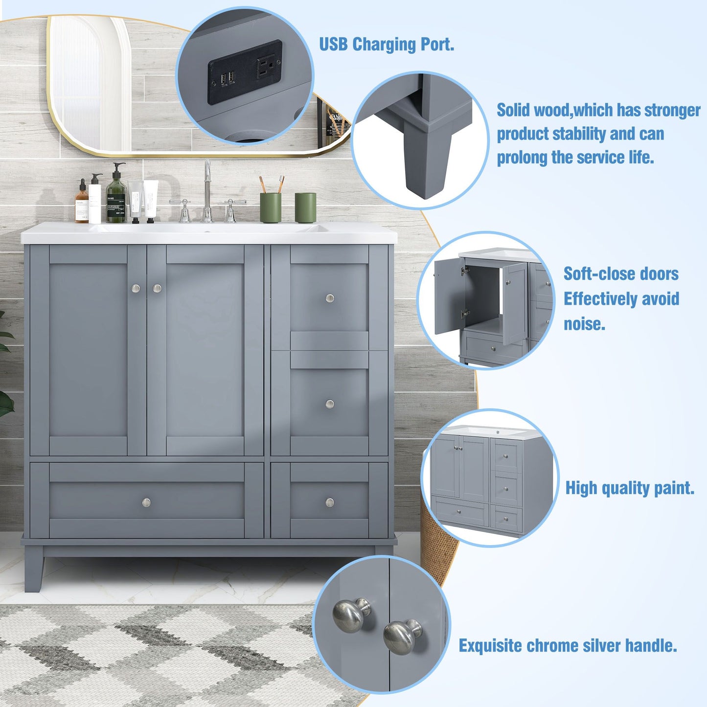 36 Inch Modern Bathroom Vanity