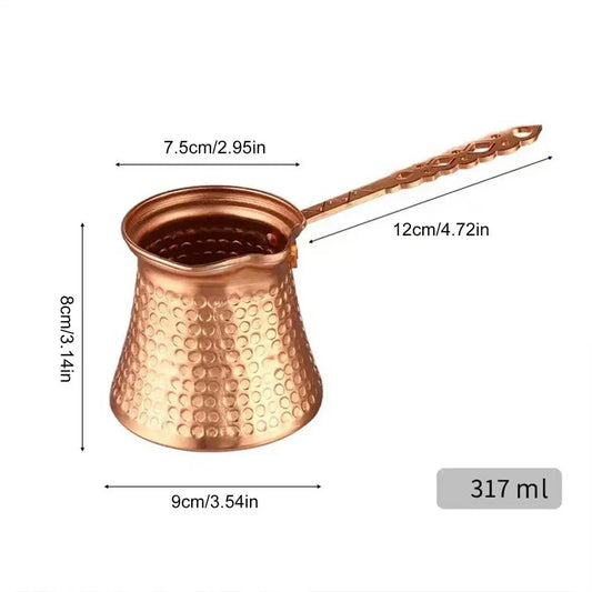 Turkish Coffee Pot Long Handle Vintage Wide Mouth Coffee Maker for Arabic Coffee Stovetop Brewing Classic Coffee Making
