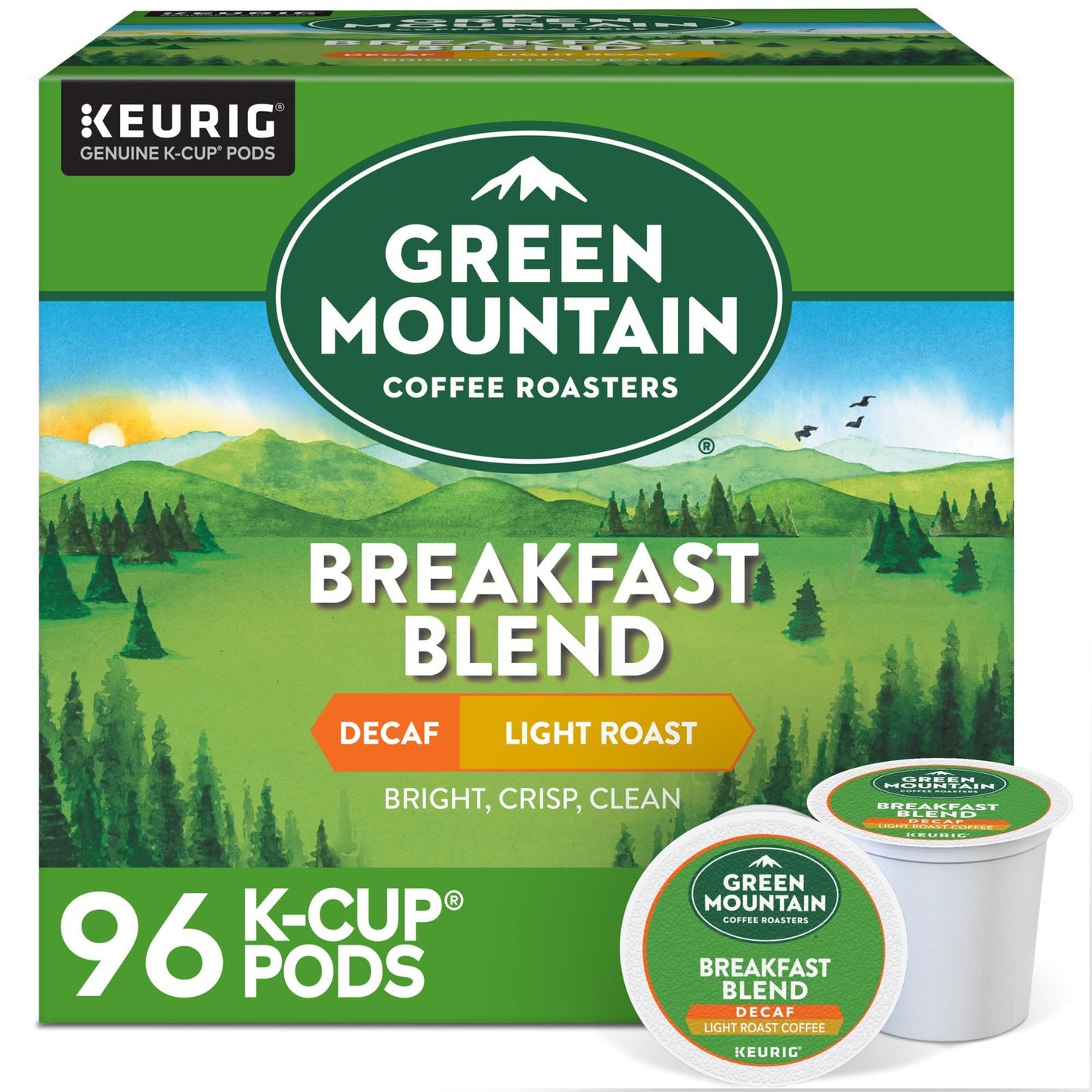 Green Mountain Coffee Roasters Breakfast Blend Decaf Coffee, Keurig Si