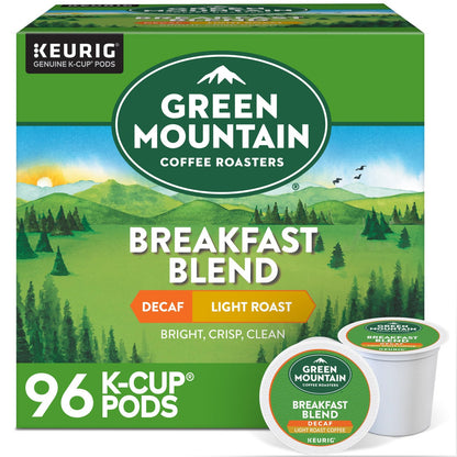 Green Mountain Coffee Roasters Breakfast Blend Decaf Coffee, Keurig Si