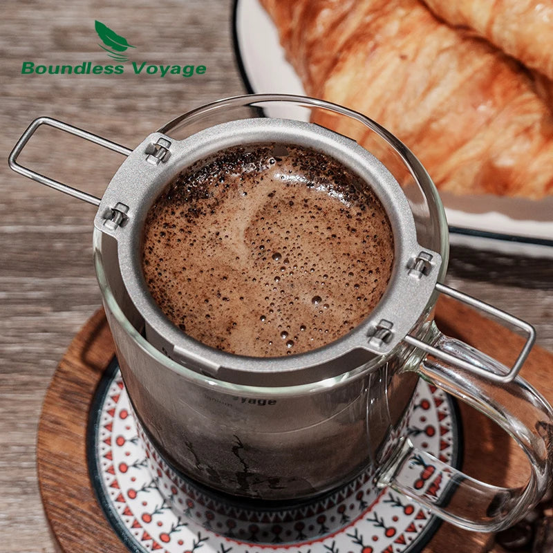 Titanium Reusable Coffee Filter Paperless Coffee Filter Metal Coffee Filter Pour over Coffee Maker Ti6002P