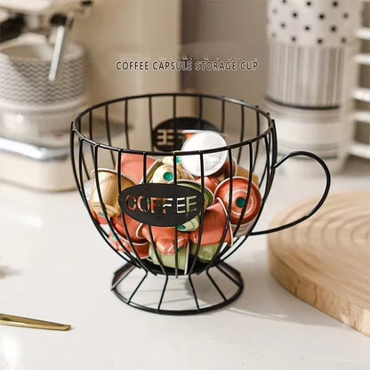 Coffee Pod Holder Large Capacity Coffee Capsule Holder Coffee Creamer Container Irregular Shape Coffee Pod Storage Cup