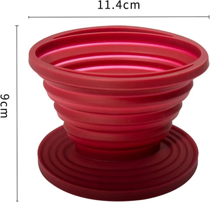Collapsible Coffee Filter Rubber Coffee Maker Reusable Portable Camping Coffee Dripper for Hiking, Camping, Home, Office