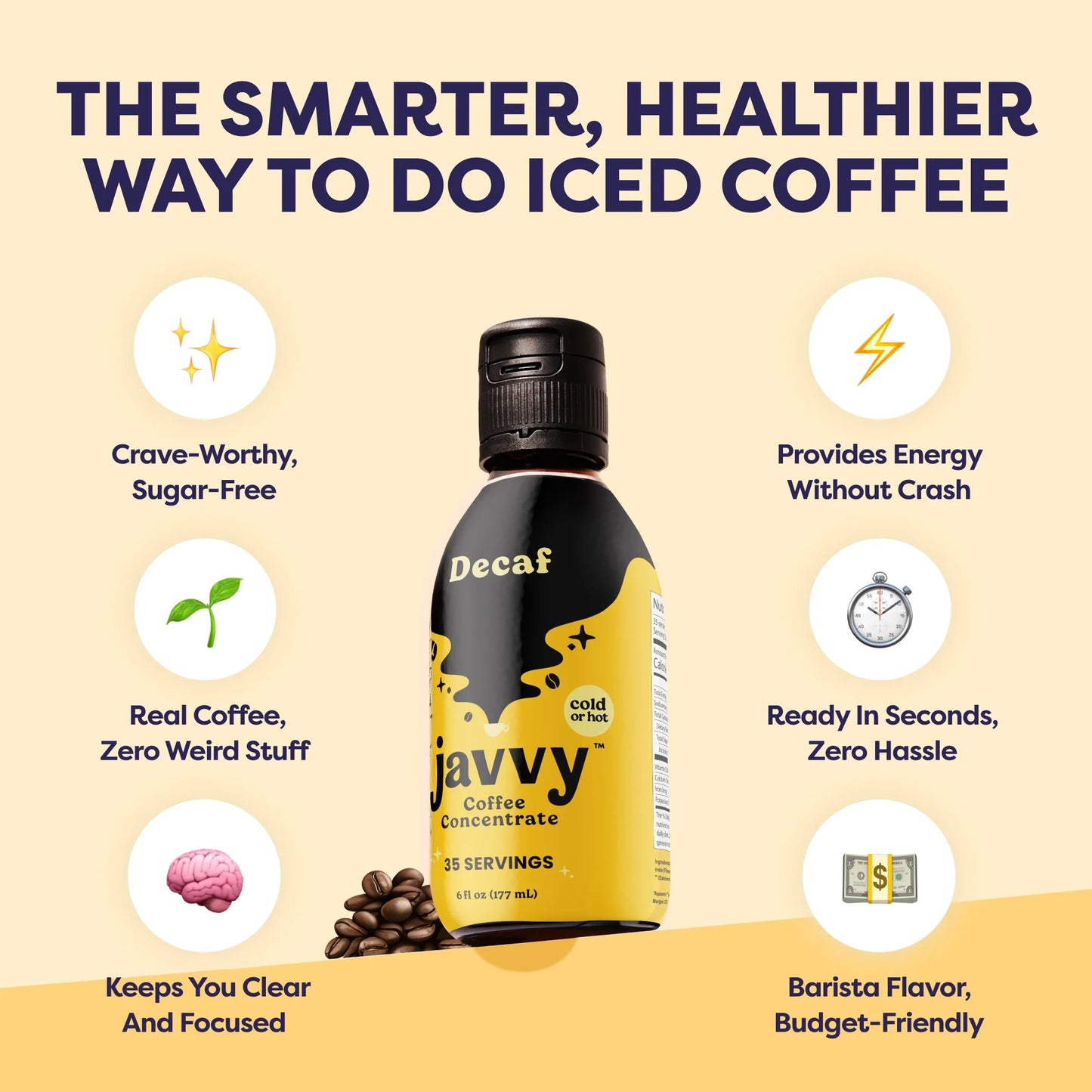 Coffee Concentrate - Cold Brew Coffee, Perfect for Instant Iced Coffee, Cold Brewed Coffee and Hot Coffee, 35 Servings - Original Decaf
