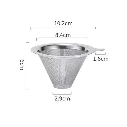 Reusable Coffee Filter Holder Versatile Double Layer Stainless Steel Coffee Tea Strainer Coffee Accessories Coffee Making Tool