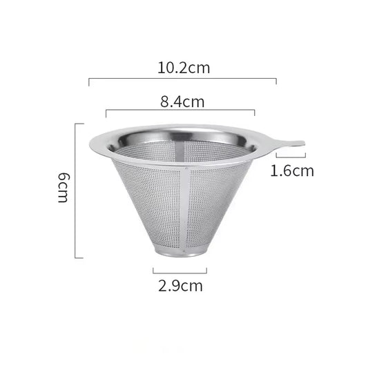 Reusable Coffee Filter Holder Versatile Double Layer Stainless Steel Coffee Tea Strainer Coffee Accessories Coffee Making Tool