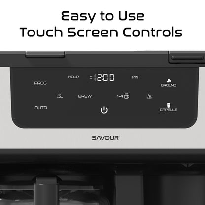 Dual Coffee Maker, Programmable 12-Cup Coffee Pot & Single Serve Coffee Machine