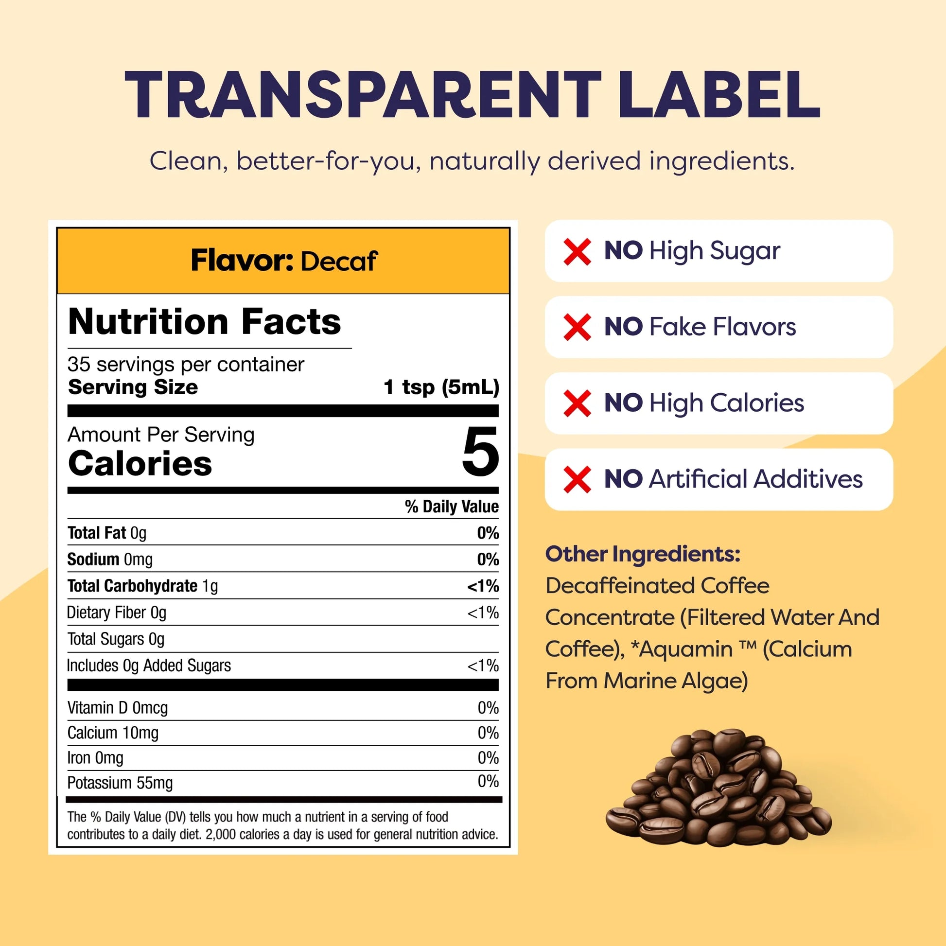 Coffee Concentrate - Cold Brew Coffee, Perfect for Instant Iced Coffee, Cold Brewed Coffee and Hot Coffee, 35 Servings - Original Decaf