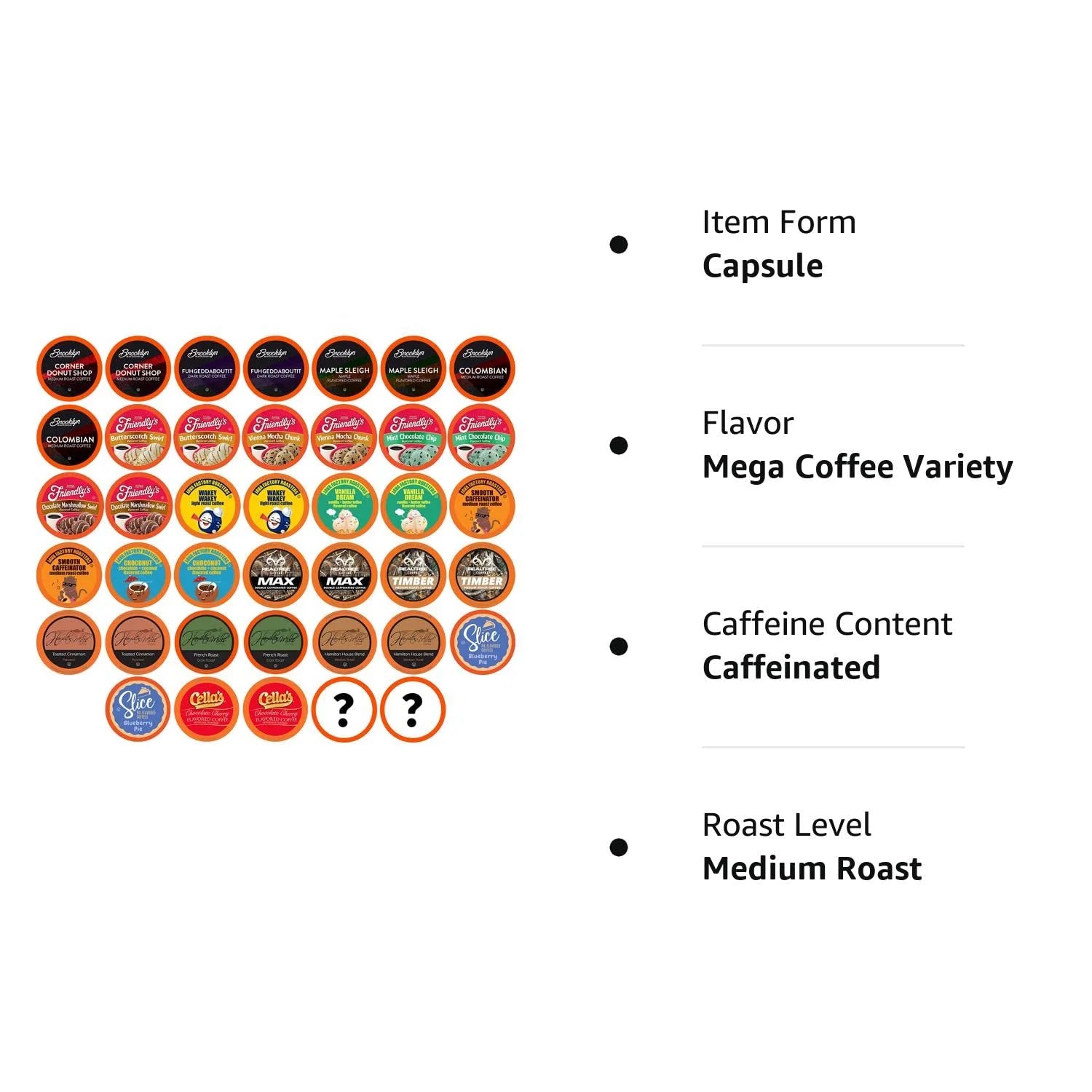 Mega Coffee Lovers Pods, Compatible with 2.0 Keurig K Cup Brewers Pods, Mega Coffee, 40 Count
