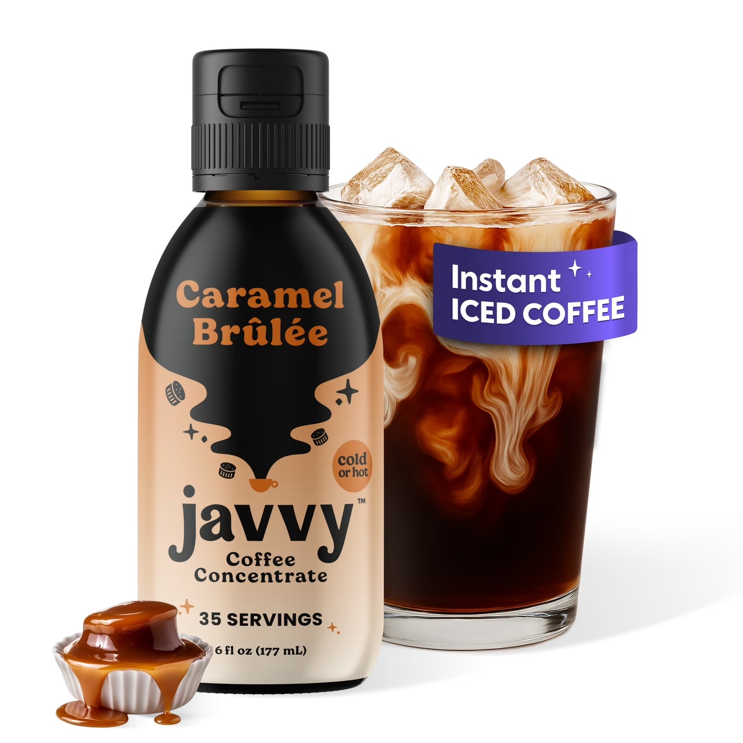 Coffee Concentrate - Cold Brew Coffee, Perfect for Instant Iced Coffee, Cold Brewed Coffee and Hot Coffee, 35 Servings - Caramel Brulee