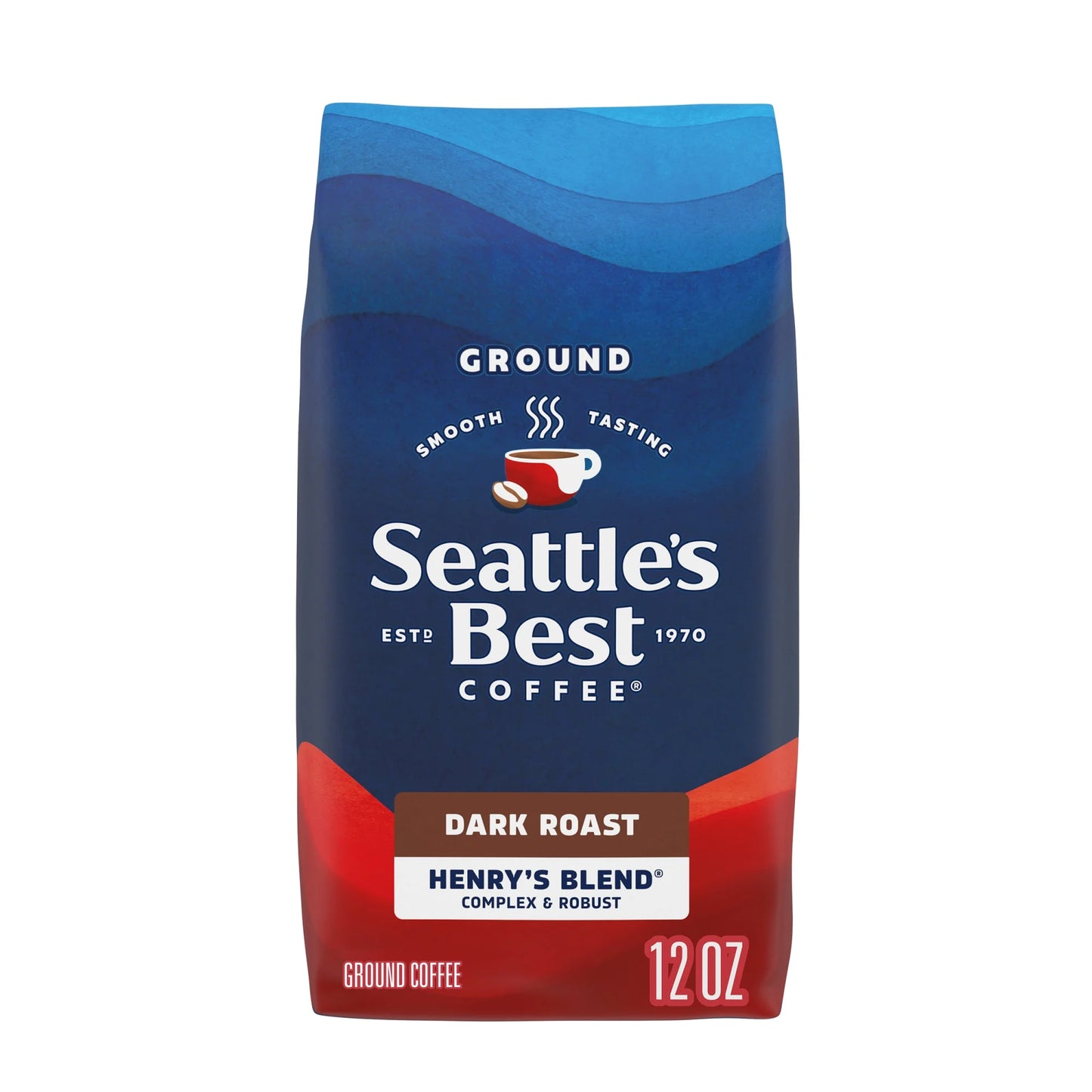 Seattle’S Best Coffee, Henry'S Blend, Dark Roast, Ground Coffee, 100% Arabica, 12 Oz