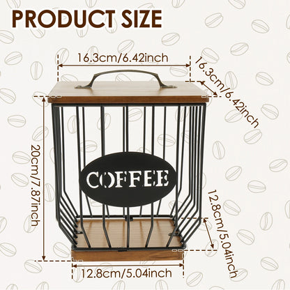 Coffee Pod Holder Storage Basket Large Capacity Coffee Organizer Solid Coffee Pod Storage Rack Home Office Coffee Accessory