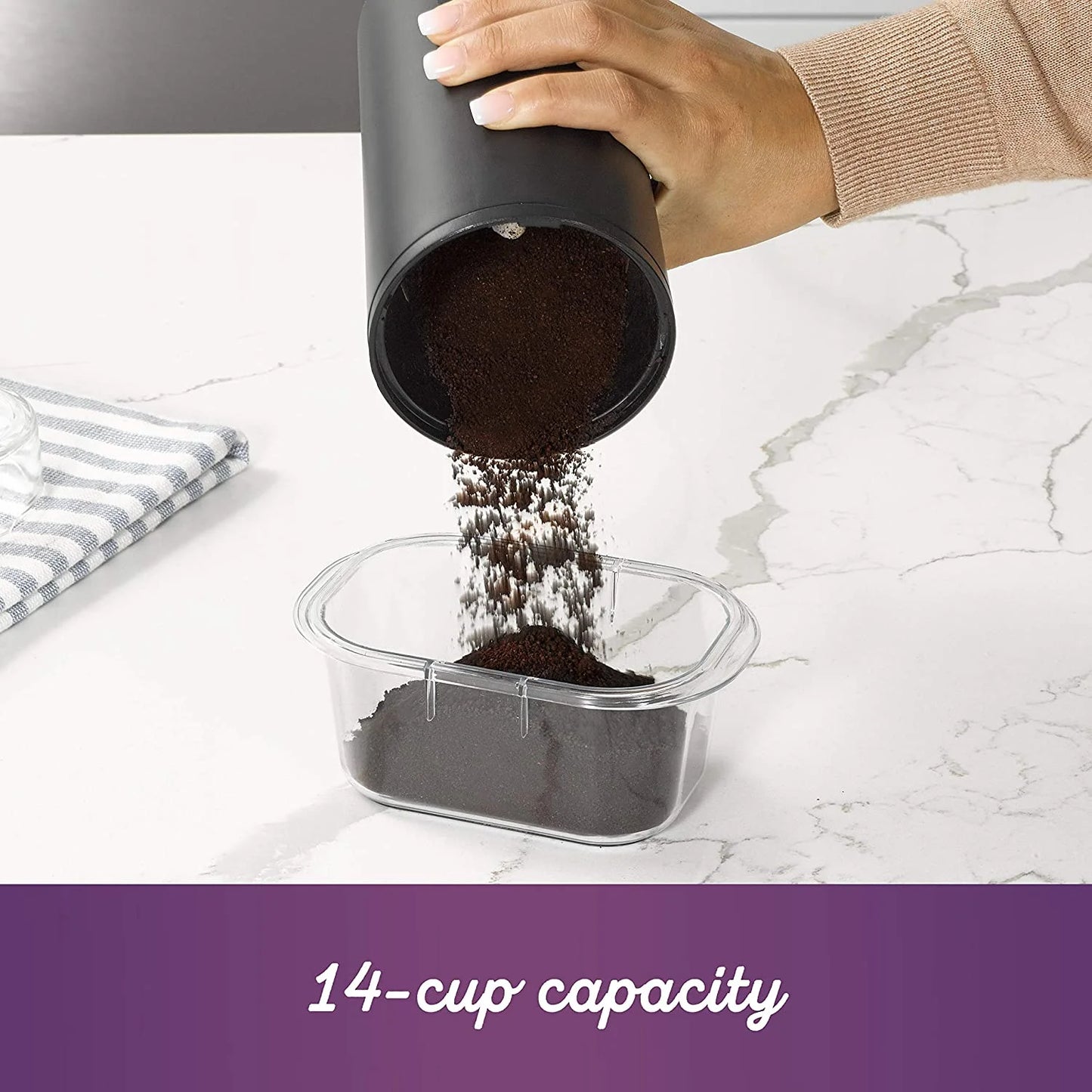 Simple Grind 14 Cup Coffee Grinder, Black