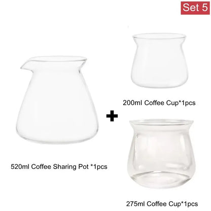 NEW 520Ml Glass Coffee Pot,Coffee Carafe,200Ml 275Ml Coffee Server for Pour over Coffee Maker Drip Coffee Set