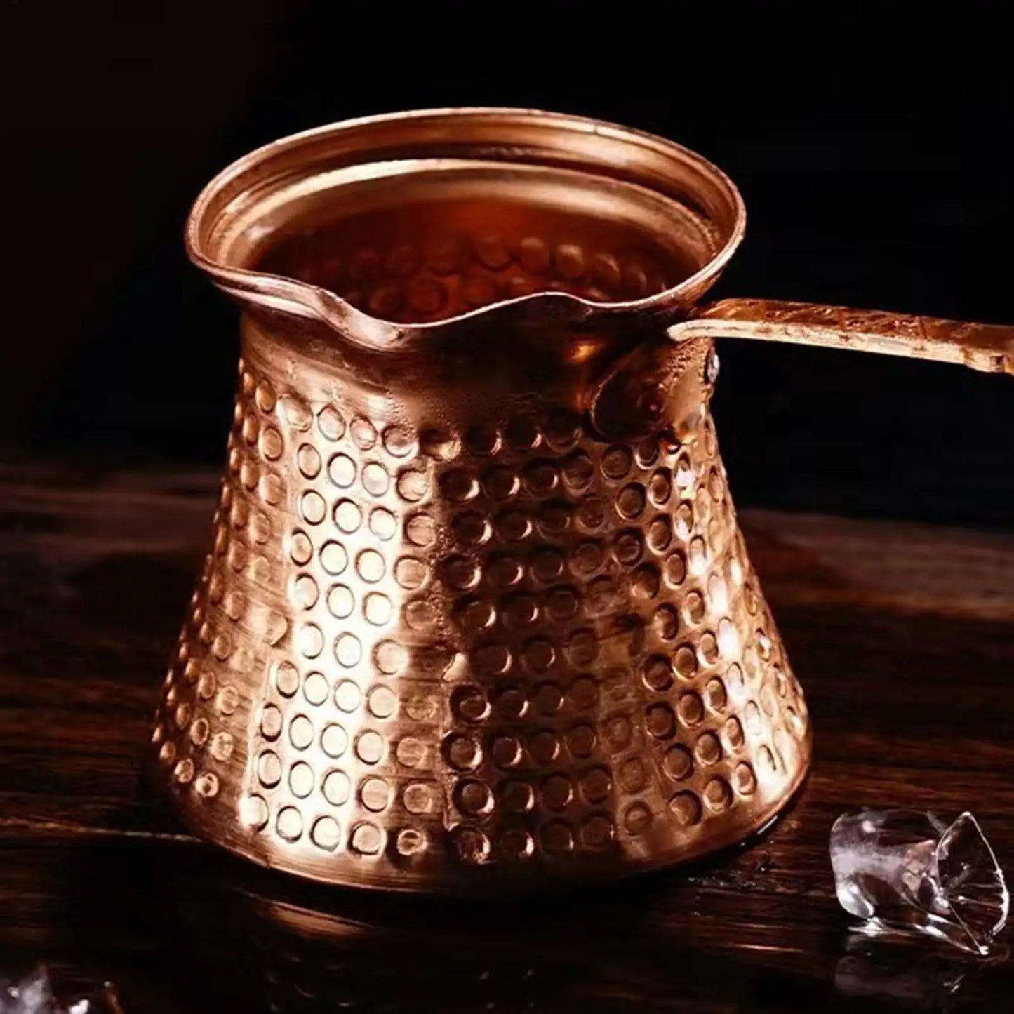 Turkish Coffee Pot Long Handle Vintage Wide Mouth Coffee Maker for Arabic Coffee Stovetop Brewing Classic Coffee Making