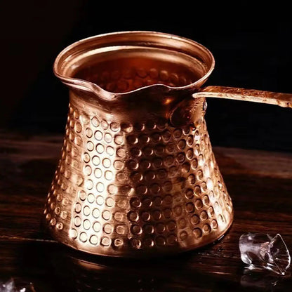 Turkish Coffee Pot Long Handle Vintage Wide Mouth Coffee Maker for Arabic Coffee Stovetop Brewing Classic Coffee Making