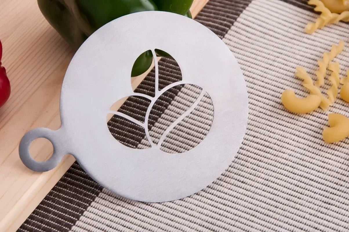Stainless Steel Coffee Pattern Mold Thick Coffee Foam Spraying Tool Mold Coffee Decoration Coffee Accessories Decoration Tool